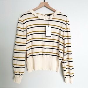 Who What Wear Striped Peter Pants Collar Sweater